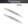 Utoolmart 00-SA Precision Stainless Steel Micro-magnetic Pointed Tip Tweezer Silver Tone with Card Bag 2 pcs view 4