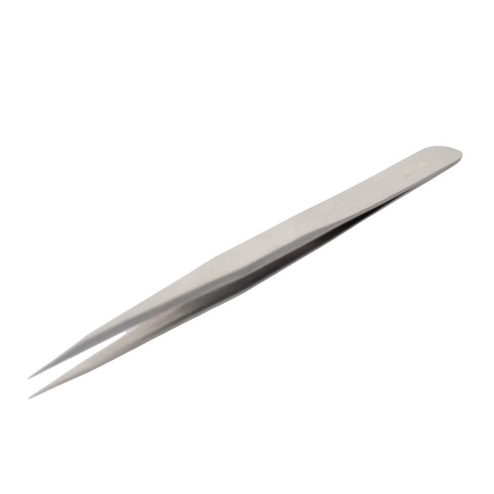 Utoolmart 27-SA Precision Stainless Steel Micro-magnetic Pointed Tip Tweezer Silver Tone OPP bags 1 pcs