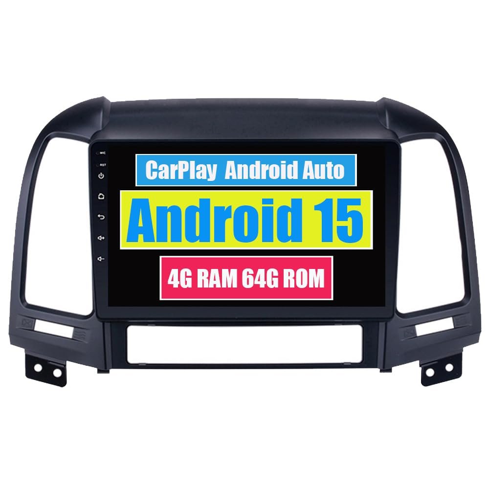 RoverOne Car Stereo Bluetooth GPS Navigation Multimedia Head Unit for Hyundai Santa Fe Santafe 2006-2011 with Touch Screen Android DSP MirrorLink (Without Canbus)