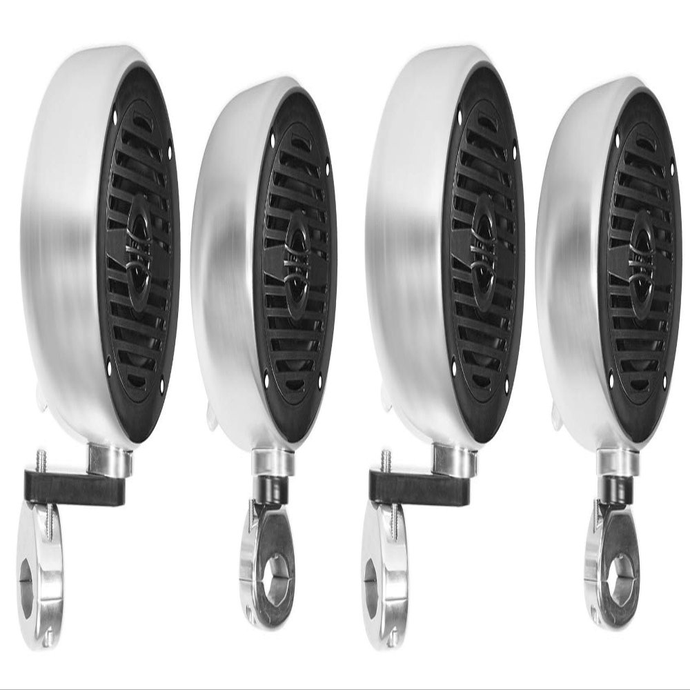 Rockville 4 Chrome 4" Rollbar RollCage Tower Speakers for ATV/UTV/Cart