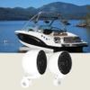 (2) Rockville MS40B White 4" 200 Watt Marine Wakeboard Tower Boat Speakers view 1