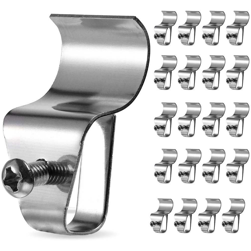 HUXOR 20 Pack Vinyl Siding Clips Hooks, No-Hole Needed Siding Hangers for Outdoor Mounted Blink, Arlo, Ring Home Security Cameras, Stainless Steel