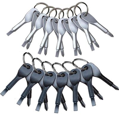 CoscosX 100 Sets Portable Every Day Carry Keys Ring Cross and Slot Type Screwdriver Men's Socks Key Outdoor Multifunction Key Chain Stainless Keychain Pocket Tool Screwdriver Set with Keychain