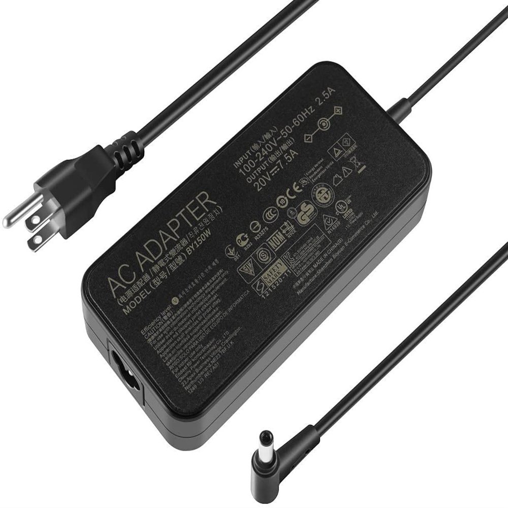 20V 7.5A 150W AC Adapter Charger Replacement for Asus ADP-150CH B ADP-150CH BB A18-150P1A 0A001-00081500 0A001-00081600 ROG Strix Scar III G531GD G531GT ROG Strix G731GT ROG Strix G GL531GT