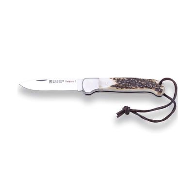 Joker Canguro NC129 Folding Hunting Knife  Handmade in Spain  3.35" MOVA Stainless Steel Blade  Stag Horn or Olive Wood Handle  Outdoor Bushcraft EDC Pocket Knife (Stag Horn)