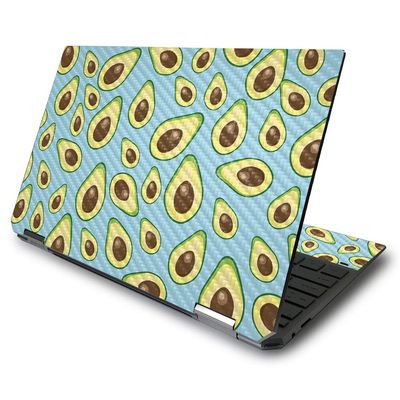 MightySkins Carbon Fiber Skin for HP Spectre x360 13.3" Gem-Cut (2020) - Blue Avocados | Protective, Durable Textured Carbon Fiber Finish | Easy to Apply, Remove, and Change Styles | Made in The USA