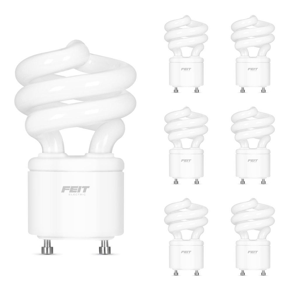Feit Electric 60W Equivalent CFL Twist Light Bulb on GU24 Base, Non-Dimmable, 900 Lumens, 10K Life Hours, 4100K Cool White, 6 Pack - BPESL13T/GU24/41K/6