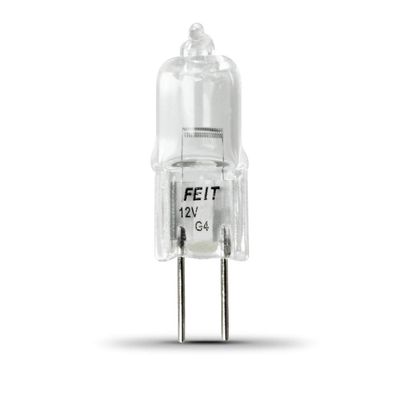 Feit Electric 10W T3 Halogen Light Bulb, Dimmable, 3000K Warm White, G4 Base, Ideal for Landscape Lighting, Damp Location Rated, 2,000-Hour Lifespan, BPQ10T3/RP/12, 12-Pack