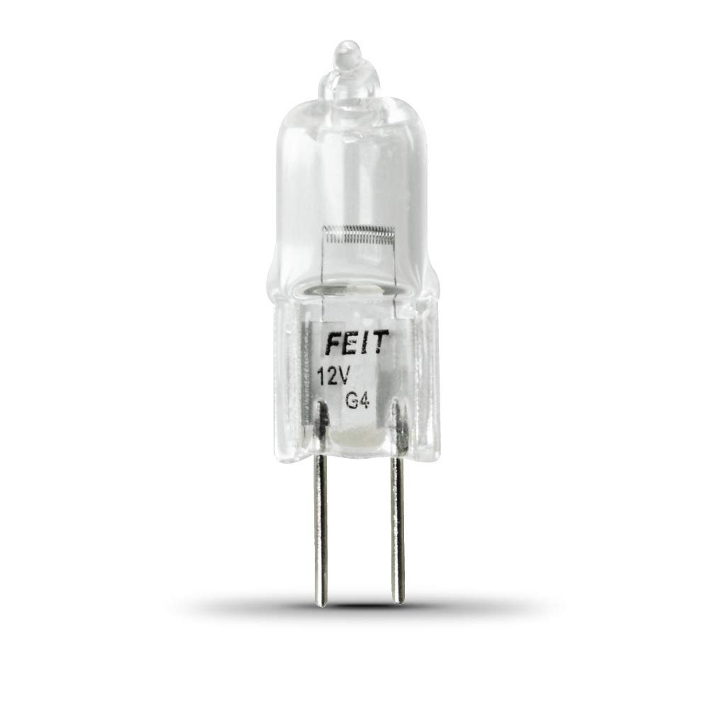 Feit Electric 10W T3 Halogen Light Bulb, Dimmable, 3000K Warm White, G4 Base, Ideal for Landscape Lighting, Damp Location Rated, 2,000-Hour Lifespan, BPQ10T3/RP/12, 12-Pack