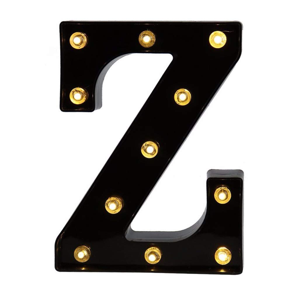 Black & White LED Light Up Sign 2xAA Battery Powered Letter Marquee for Wedding Birthday Party Christmas Lamp Night Light