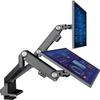 AVLT Dual Monitor Arm 17"-35" | Full Motion Desk Mount for 2 Flat/Curved Screens | Height Adjustable Swivel Tilt Rotation | Heavy-Duty VESA Mount with C-Clamp/Grommet & Cable Management  Black view 1