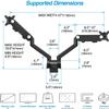 AVLT Dual Monitor Arm 17"-35" | Full Motion Desk Mount for 2 Flat/Curved Screens | Height Adjustable Swivel Tilt Rotation | Heavy-Duty VESA Mount with C-Clamp/Grommet & Cable Management  Black view 2