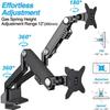 AVLT Dual Monitor Arm 17"-35" | Full Motion Desk Mount for 2 Flat/Curved Screens | Height Adjustable Swivel Tilt Rotation | Heavy-Duty VESA Mount with C-Clamp/Grommet & Cable Management  Black view 3