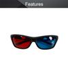 Othmro 3Pcs Extra Upgrade Style Red-Blue 3D Glasses - Plastic Frame Black Resin Lens - 3D Movie & Game Glasses view 3