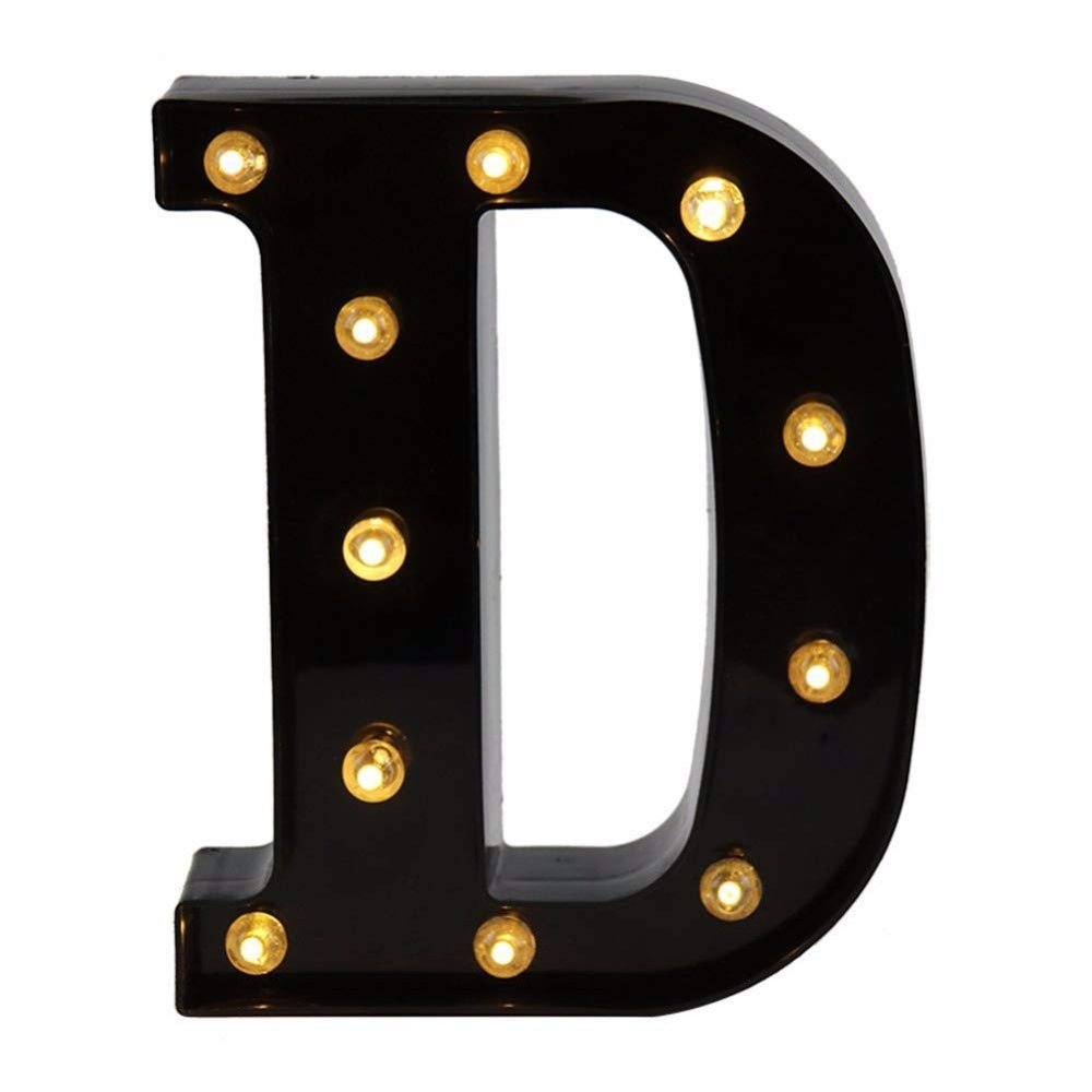 Ulalaza Black & White LED Light Up Sign 2xAA Battery Powered Letter Marquee for Wedding Birthday Party Christmas Lamp Night Light