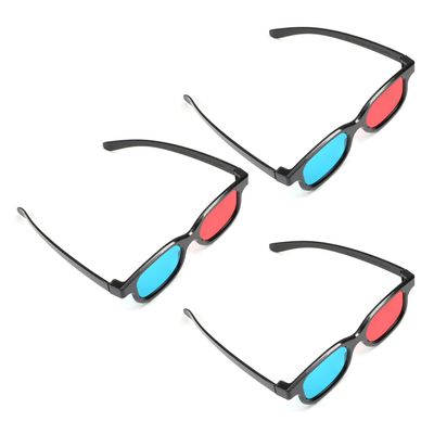 Othmro 3D Style Glasses - 3D Viewing Glasses with Red-Blue Lens, Plastic Frame, Black Resin for 3D TV, Cinema, Home Movies