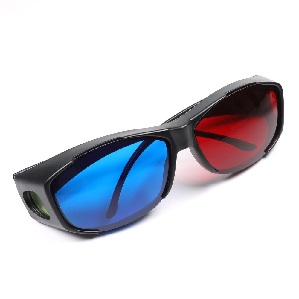 Othmro 2Pcs Durable 3D Style Glasses Red-Blue 3D Movie Game Glasses Plastic Frame Black Resin Lens for 3D TV Cinema Films DVD Viewing Home Movies