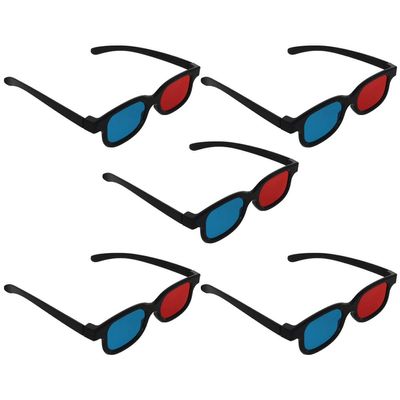 Othmro 5Pcs 3D Style Glasses Durable 3D Viewing Glasses 3D Movie Game Glasses Red-Blue 3D Glasses Plastic Frame Black Resin Lens for 3D TV Cinema Films DVD Viewing Home Movies