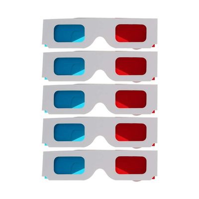 Othmro 5Pcs Durable 3D Style Glasses 3D Viewing Glasses 3D Movie Game Glasses Red-Blue 3D Glasses Carboard Frame White Resin Lens for 3D TV Cinema Films DVD Viewing Home Movies