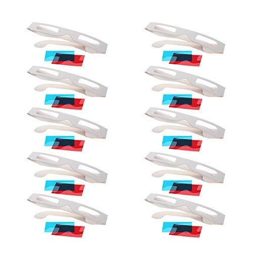 Othmro 10Pcs Durable 3D Style Glasses 3D Viewing Glasses 3D Movie Game Glasses Red-Blue 3D Glasses Carboard Frame White Resin Lens for 3D TV Cinema Films DVD Viewing Home Movies