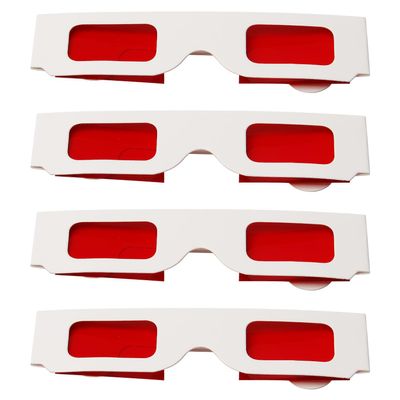 Othmro 5Pcs Durable 3D Style Glasses 3D Viewing Glasses 3D Movie Game Glasses Red-Red 3D Glasses Carboard Frame White Resin Lens for 3D TV Cinema Films DVD Viewing Home Movies