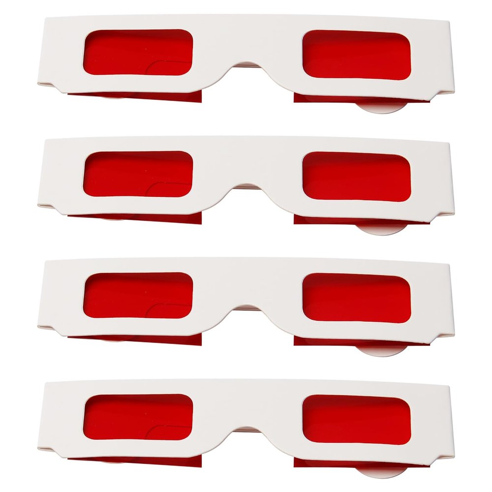 Othmro 5Pcs Durable 3D Style Glasses 3D Viewing Glasses 3D Movie Game Glasses Red-Red 3D Glasses Carboard Frame White Resin Lens for 3D TV Cinema Films DVD Viewing Home Movies