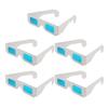 Othmro 5Pcs Durable 3D Glasses, White Resin Lens, Plastic Frame, Blue-Blue, For 3D TV, Cinema, Home Movies view 1