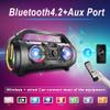 Bluetooth Speaker, 30W Portable Bluetooth Boombox with Subwoofer, FM Radio, RGB Colorful Lights, EQ, Stereo Sound, Booming Bass, 10H Playtime Wireless Party Speaker for Home, Outdoor, Travel, Camping view 2
