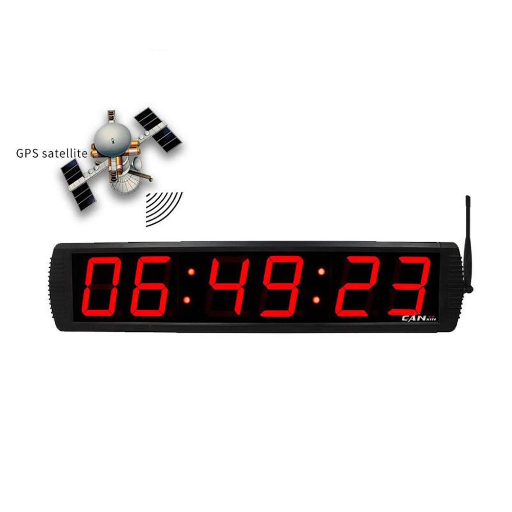 GAN XIN Large LED Digital GPS Clock Brightness Adjustable GPS Wall Clock