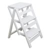 Upstairs 3 Step Ladder, Library Steps Ladder Chair, Foldable Kitchen Step with Anti-Slip Steps Tool Height 66cm Max. 200kg view 1