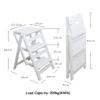 Upstairs 3 Step Ladder, Library Steps Ladder Chair, Foldable Kitchen Step with Anti-Slip Steps Tool Height 66cm Max. 200kg view 2