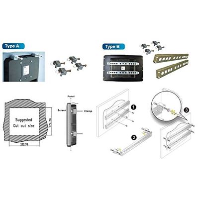 IEI Technology FPK-02-R10 DM-F22A Panel Mount kit, Silver Color, R10