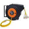 50 ft - 14 Gauge Retractable Extension Cord Reel - Heavy Duty Cable Reel w/Multi Outlet Lighted Receptacle - Premium Grade 13 Amp Extension Cord Retractable Reel w/Mounting Kit - by Watt's Wire view 1