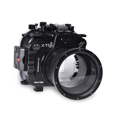 Seafrogs 40M/130FT Underwater Camera housing Waterproof case for Fujifilm X-T3, with Zoom Gears for 16-55mm (Black)