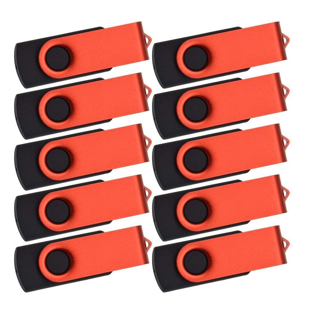 10 Pack 64GB USB Flash Drive USB 3.0 Thumb Drives Jump Drive Fold Storage Memory Stick Swivel Design