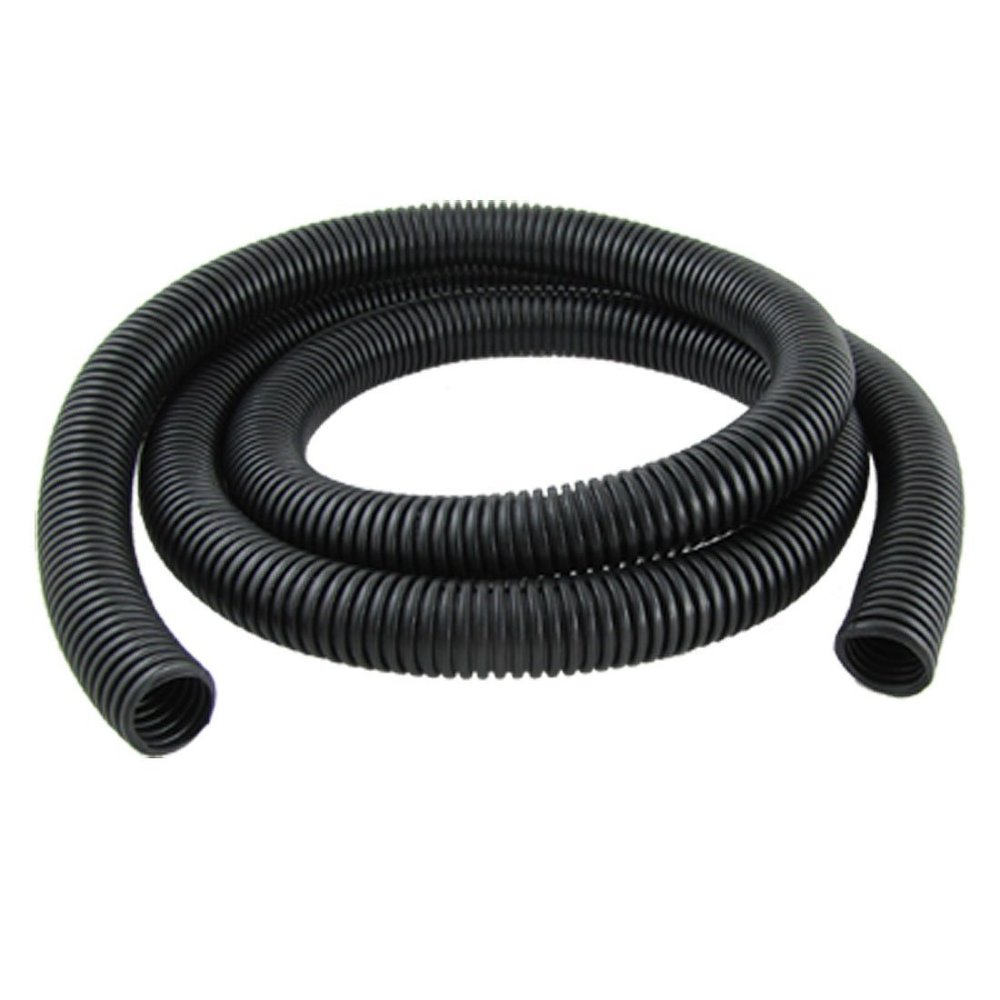1.6M 0.75inch/20mm Inner Diameter Black Flexible Corrugated Tube Bellows Hose Wire Loom Tubing Wire Conduit Black