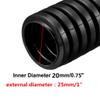 1.6M 0.75inch/20mm Inner Diameter Black Flexible Corrugated Tube Bellows Hose Wire Loom Tubing Wire Conduit  Black view 2