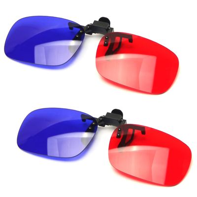 Othmro 2Pcs Durable 3D Glasses, Red-Blue 3D Glasses Filter Paper Resin Lens, For 3D TV Cinema Films DVD Viewing, Home Movies