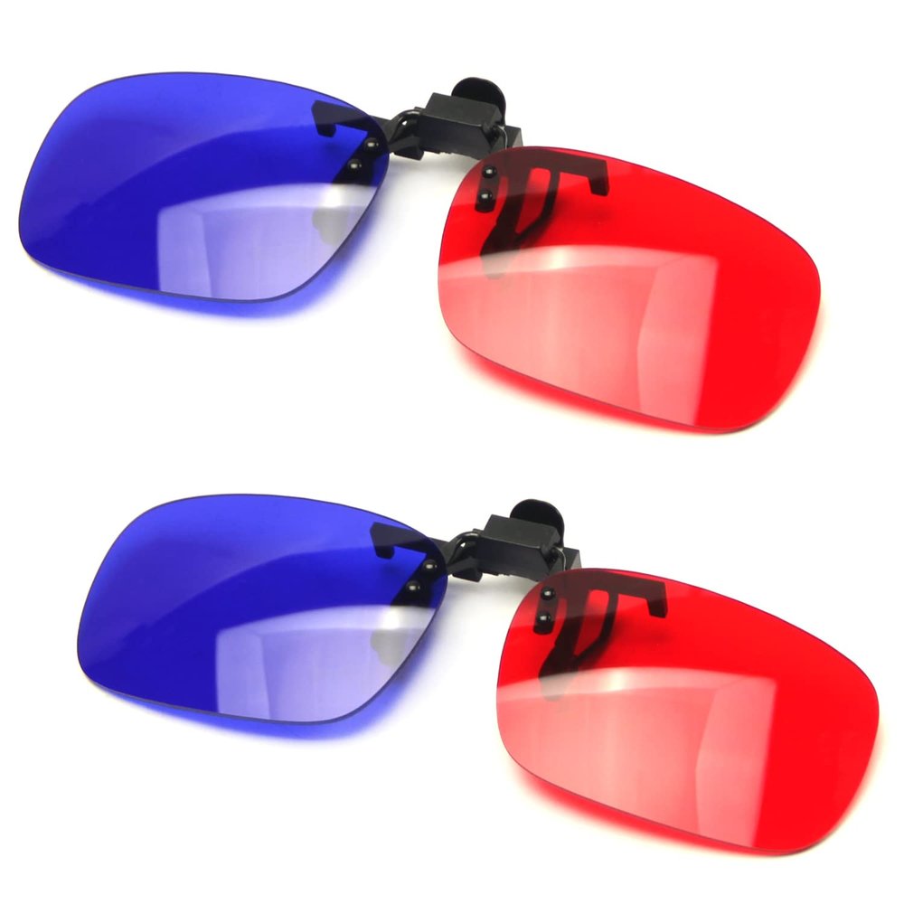 Othmro 2Pcs Durable 3D Glasses, Red-Blue 3D Glasses Filter Paper Resin Lens, For 3D TV Cinema Films DVD Viewing, Home Movies