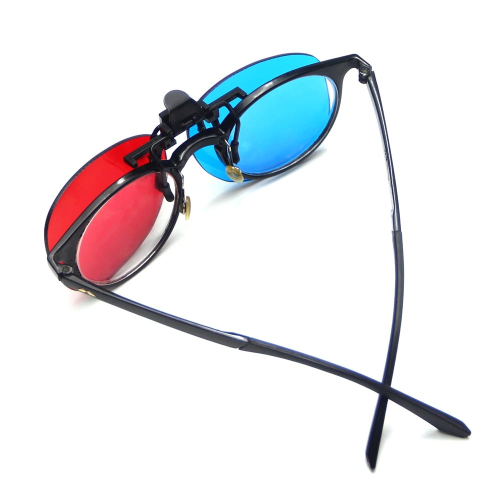 Othmro 3 Count 3D Glasses, Red-Blue, Resin & Paper Lens, Comfortable & Durable, Foldable, DIY Frame, For 3D TV, Cinema, DVD, Home Movies