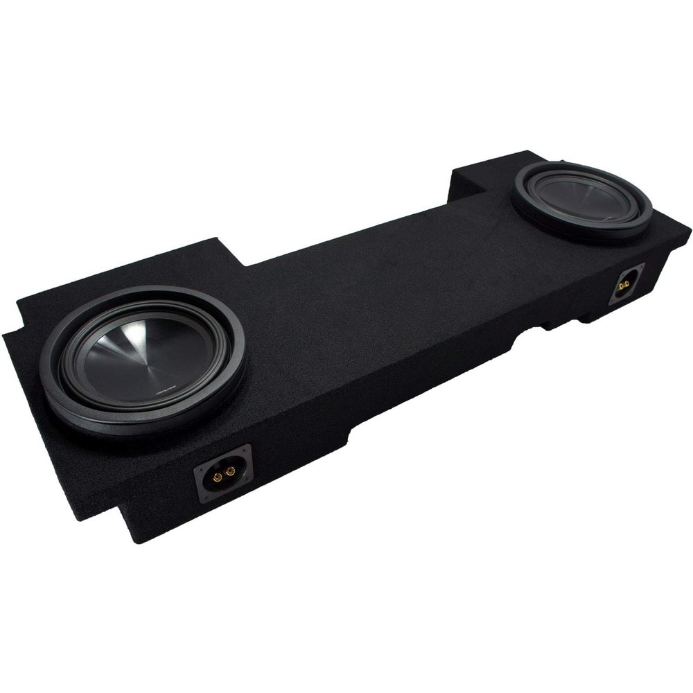 American Sound Connection Compatible with 2002-2013 GMC Sierra HD Crew Truck Alpine SWT-10S4 Car Audio Subwoofers Dual 10" Custom Sub Box Enclosure Package New