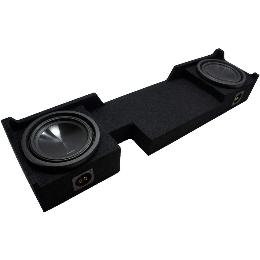 American Sound Connection Bundle Compatible with Ford Super Crew Truck 2004-2008 Alpine SWT-10S4 Car Audio Subwoofers Dual 10" Custom Sub Box Enclosure Package