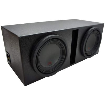 American Sound Connection Universal Car Stereo Rhino Coated Ported Dual 10" Alpine R-W10D2 Type R Car Audio Subwoofers Custom Sub Box Enclosure Package