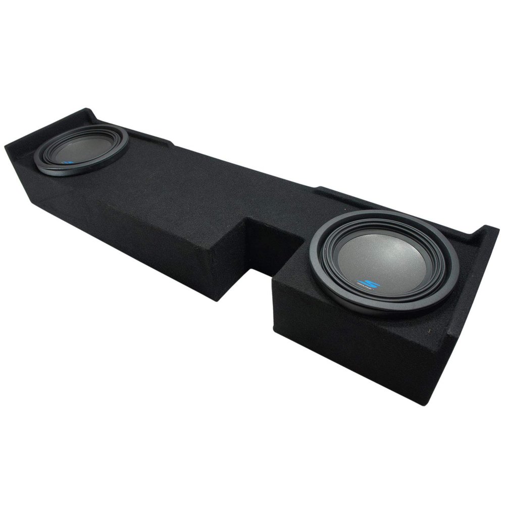 American Sound Connection ASC FORD03EX2X10 Compatible with Ford F150 2000-2003 Super Cab Truck Custom Dual 10" Sub Box Enclosure and S-W10D2 Car Audio Type S Series Dual 2 Ohm 1200W Peak 10" Subwoofer