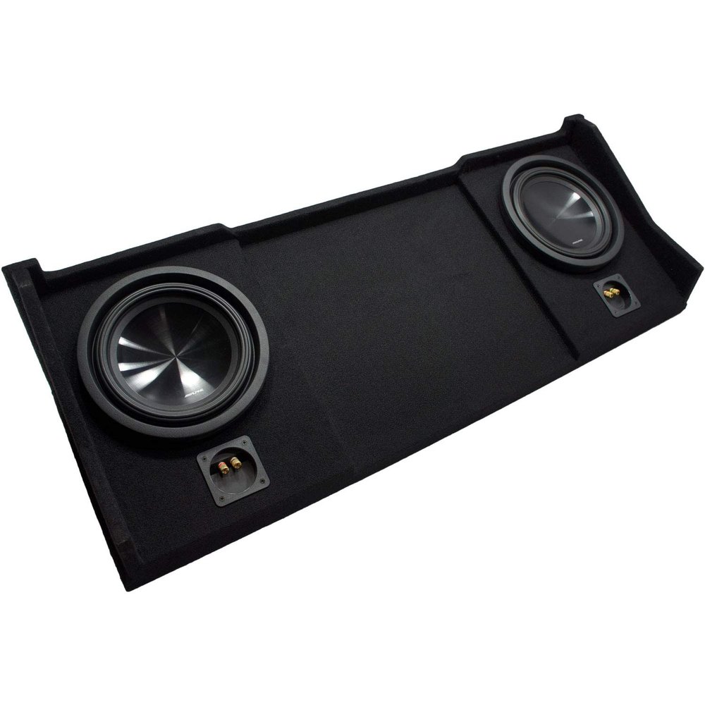 American Sound Connection Compatible with 1994-2001 Dodge Ram Ext Club Quad Alpine SWT-10S4 Car Audio Subwoofers Dual 10" Custom Sub Box Enclosure Package New