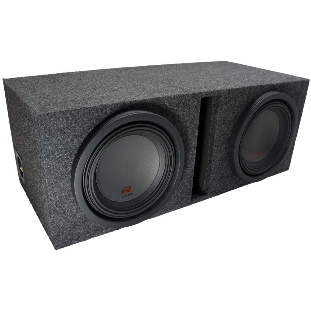 American Sound Connection Universal Car Stereo Paintable Ported Dual 10" Alpine R-W10D2 Type R Car Audio Subwoofers Custom Sub Box Enclosure Package New