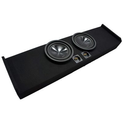 American Sound Connection ASC FORD2X10-150-CREW-09 Compatible with Ford F-150 Super Crew Truck 09-15 Dual 10" Custom Sub Box and SWT-10S4 Single 4 Ohm 700W Shallow 10" Subwoofer