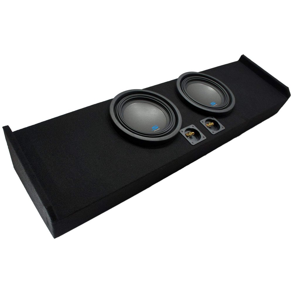 American Sound Connection ASC FORD2X10-150-CREW-09 Compatible with Ford F-150 2009-15 Super Crew Truck Dual 10" Subwoofer Enclosure and S-W10D2 Car Audio Type S Series Dual 2 Ohm 1200W Peak Subwoofer