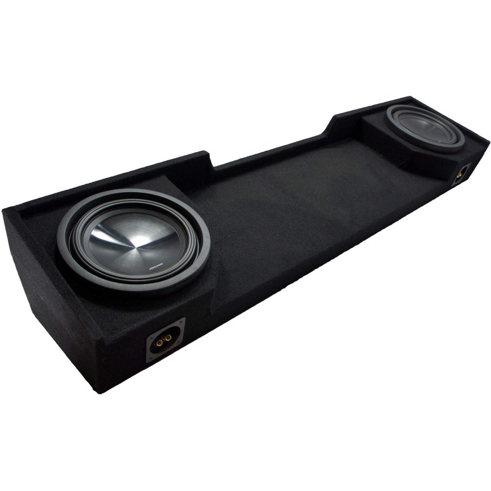 American Sound Connection Compatible with 1988-1998 Chevy CK Silverado Ext Truck Alpine SWT-10S4 Car Audio Subwoofers Custom Dual 10" Custom Sub Box Enclosure Package