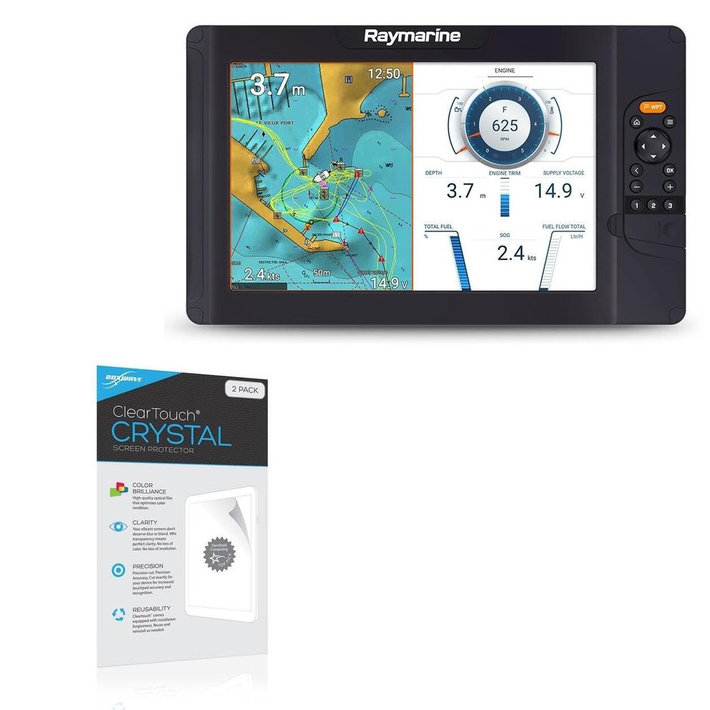 BoxWave Screen Protector Compatible with Raymarine Element 12 S - ClearTouch Crystal (2-Pack), HD Film Skin - Shields from Scratches
